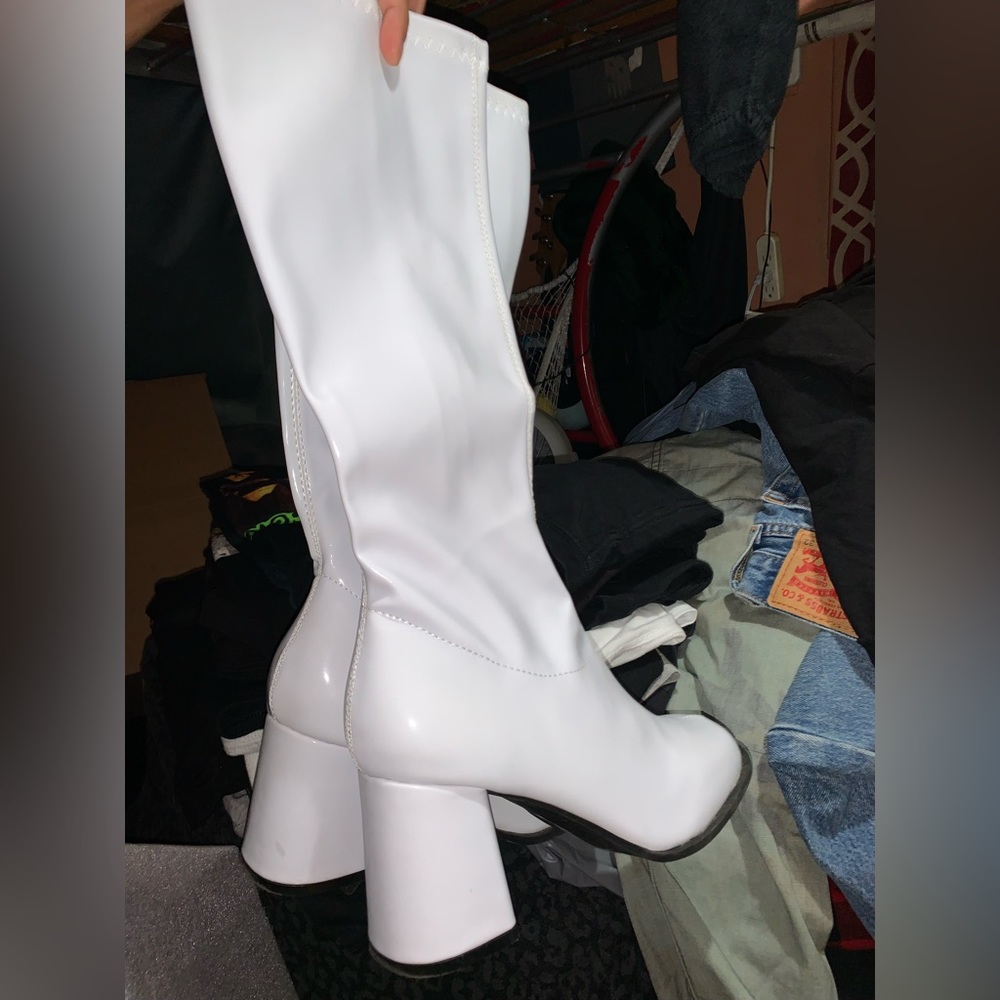 White Gogo boots